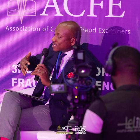 A panelist speaking at the 2025 ACFE Ghana National Fraud Conference