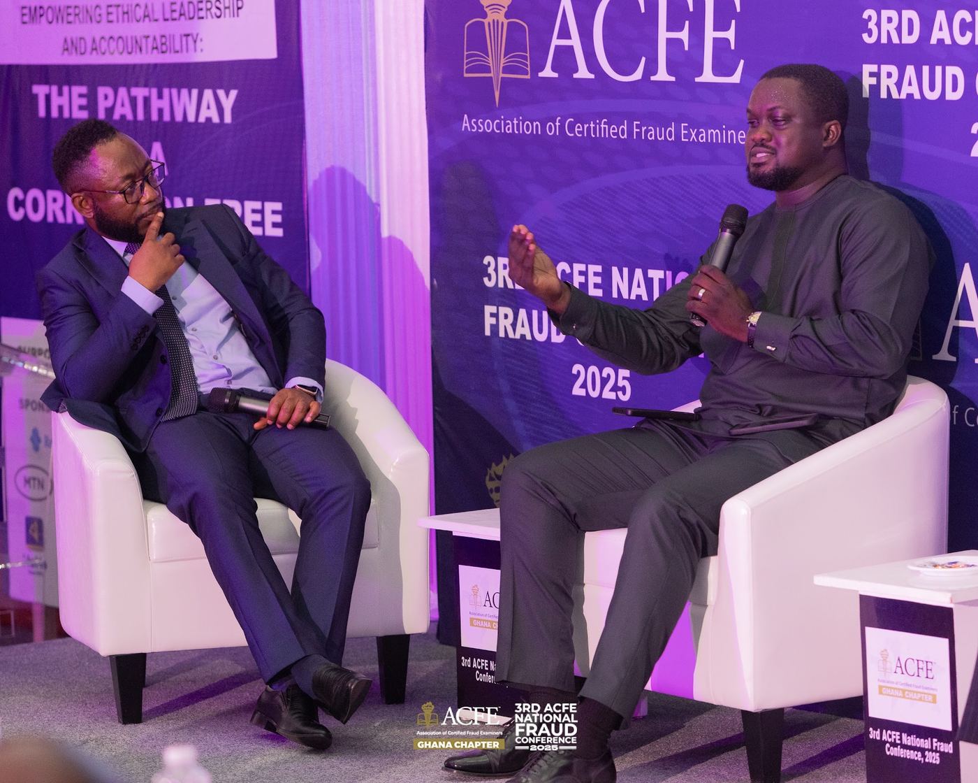 A fireside conversation on stage at the 2025 conference