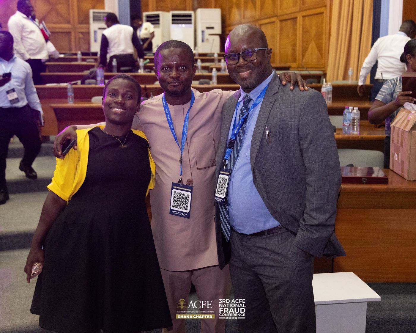 Delegates posing together between sessions in 2025